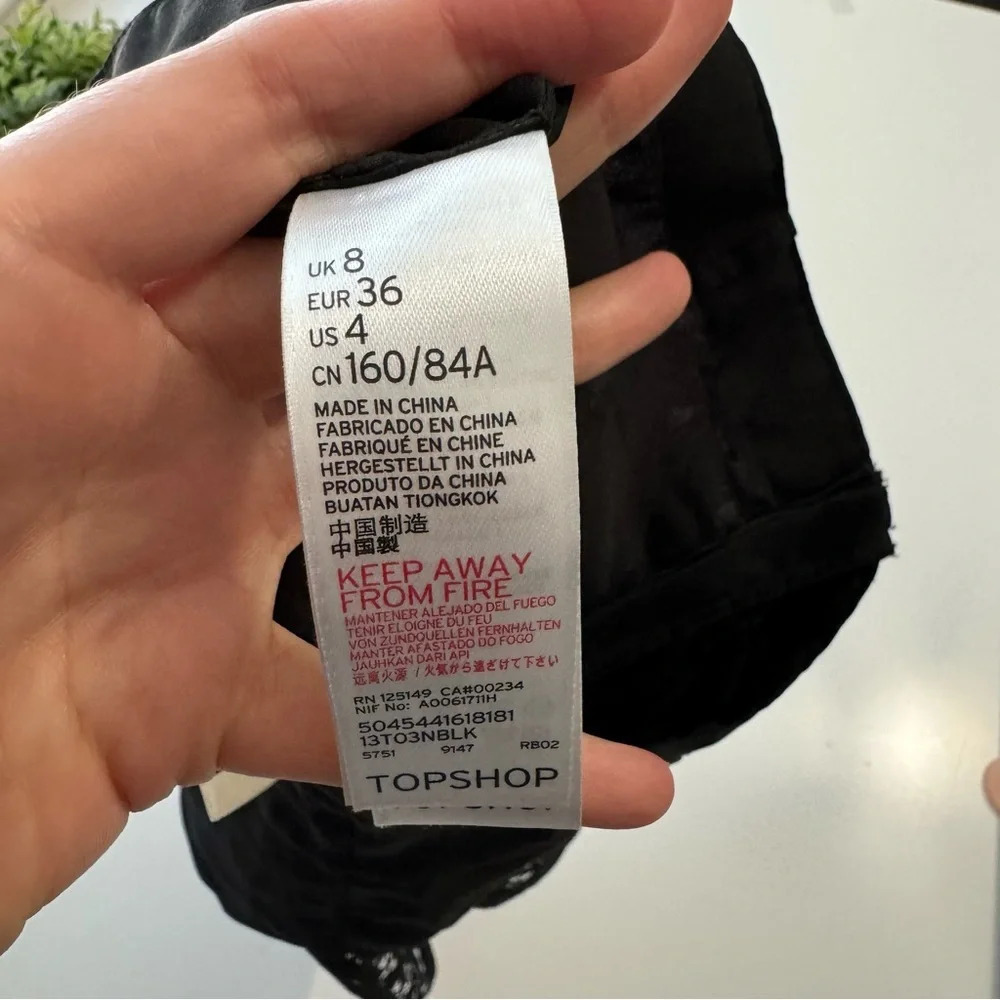 Topshop Women Embroidered Tops, Black Size‎ 4 - Picture 10 of 10